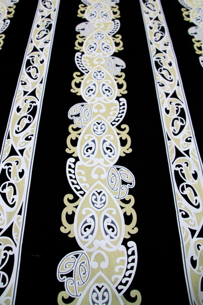 Beige, White & Grey on Black Traditional Designs of Aotearoa