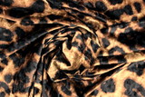 Black & Golden Brown Leopard Digital Print Spun Stretch Velvet