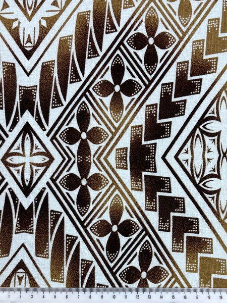 Brown on Ivory Pacific Island Cotton Dobby