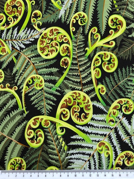 Ferns - Extra Wide, Kiwiana 100% Cotton Backer