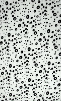 Black Flocked Circles on White Printed Polyester