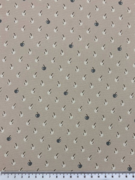 Tiny Cherries on Nude Printed Chiffon