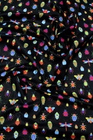Bright Bugs on Black Cotton