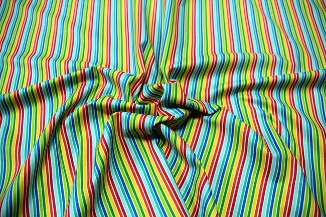 Bright Stripe All-Over - Furry Friends Premium Printed Cotton