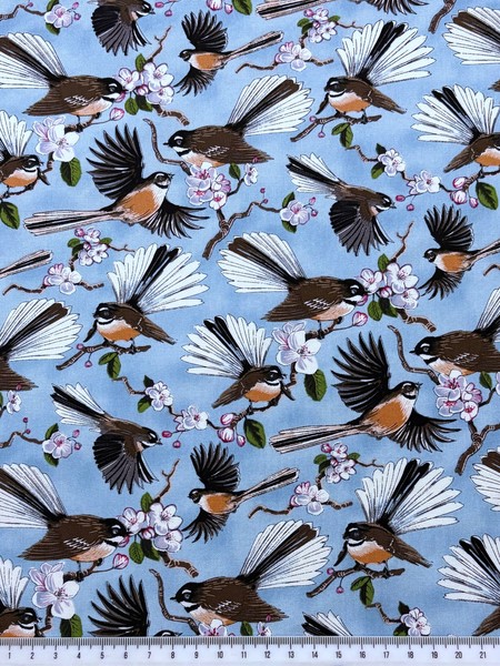 Native Treasures - Fantail Kiwiana Cotton