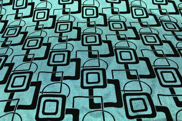 Retro Squares Upholstery - Turquoise