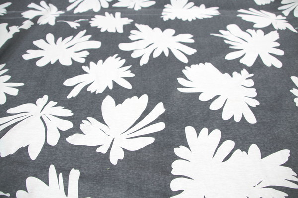 Large Flower Printed Cotton Knit