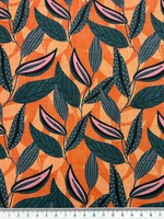 Terracotta Foliage Printed Cotton
