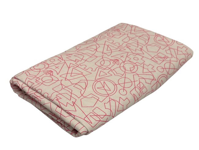 Lolly Pink Shapes on White Printed Cotton