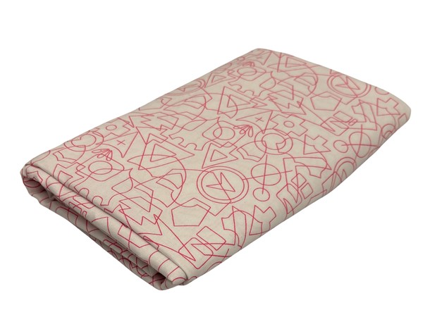 Lolly Pink Shapes on White Printed Cotton