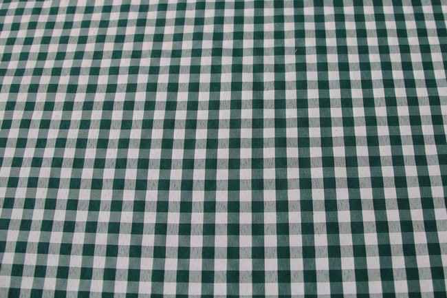 Dark Green & White Gingham Polyester