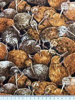 Crowded Kiwi Printed Kiwiana Cotton