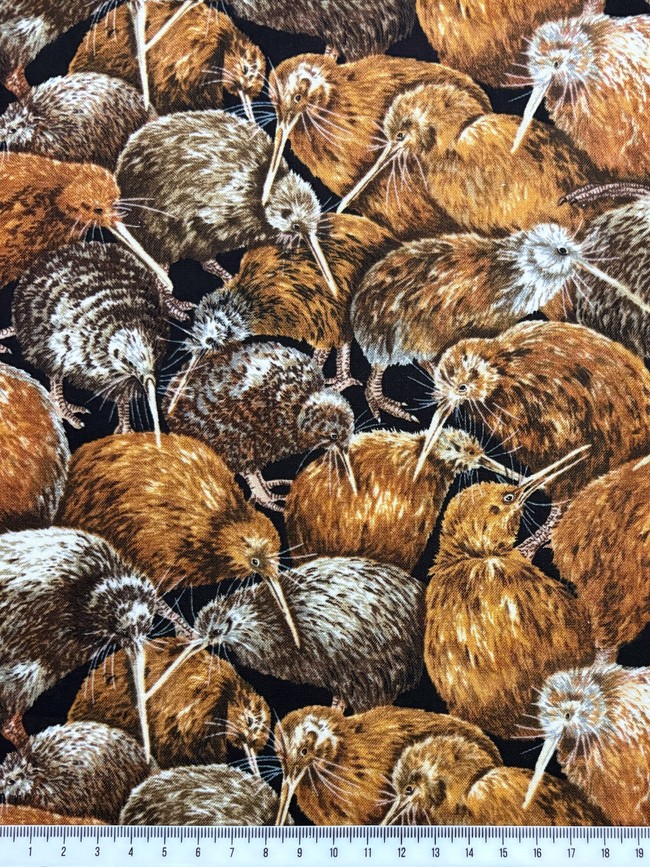 Crowded Kiwi Printed Kiwiana Cotton