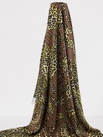 Flourishes on Leopard Printed Silky-Feel Polyester