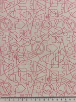 Lolly Pink Shapes on White Printed Cotton
