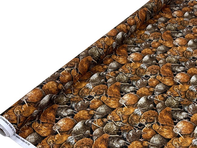Crowded Kiwi Printed Kiwiana Cotton
