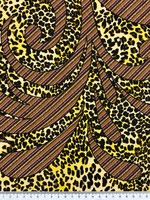 Flourishes on Leopard Printed Silky-Feel Polyester