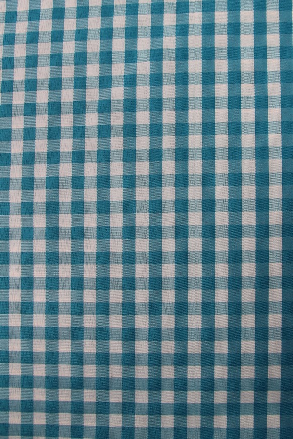 Turquoise & White Gingham Polyester