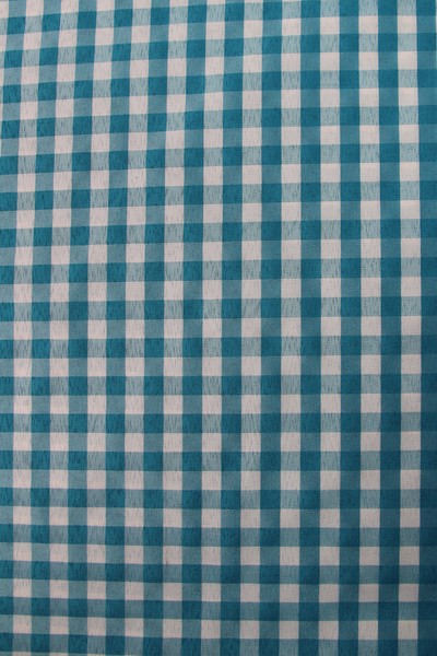 Turquoise & White Gingham Polyester