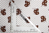 Sweet Brown Posies on Dotted Cotton