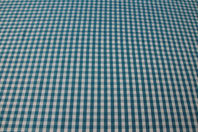 Turquoise & White Gingham Polyester