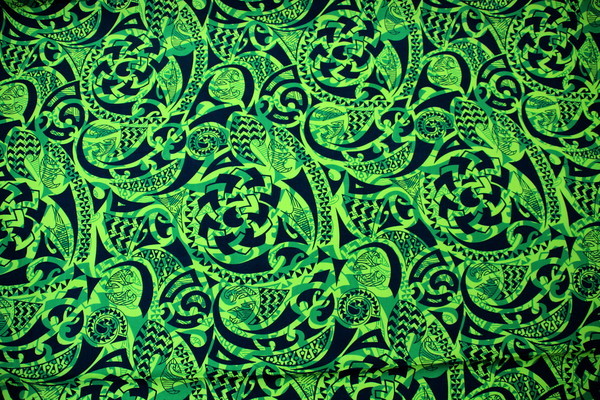 Green Tones Pasifika Printed Cotton