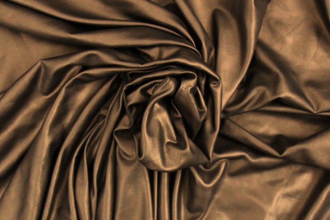 Metallic Brown Self-Striped Lycra Dancewear
