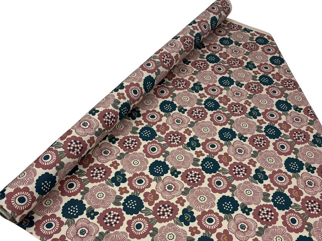 Retro Flowers - Mid weight Japanese Premium Linen Cotton
