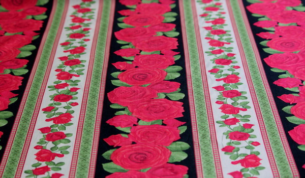 Red Rose Striped Cotton