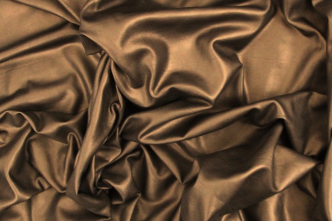 Metallic Brown Self-Striped Lycra Dancewear