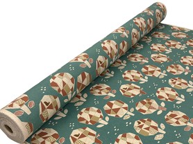 Mosaic Shrubs on Soft Teal Mid-weight Japanese Cotton