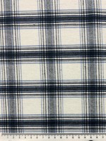 Navy, Light Blue & White Checked Linen
