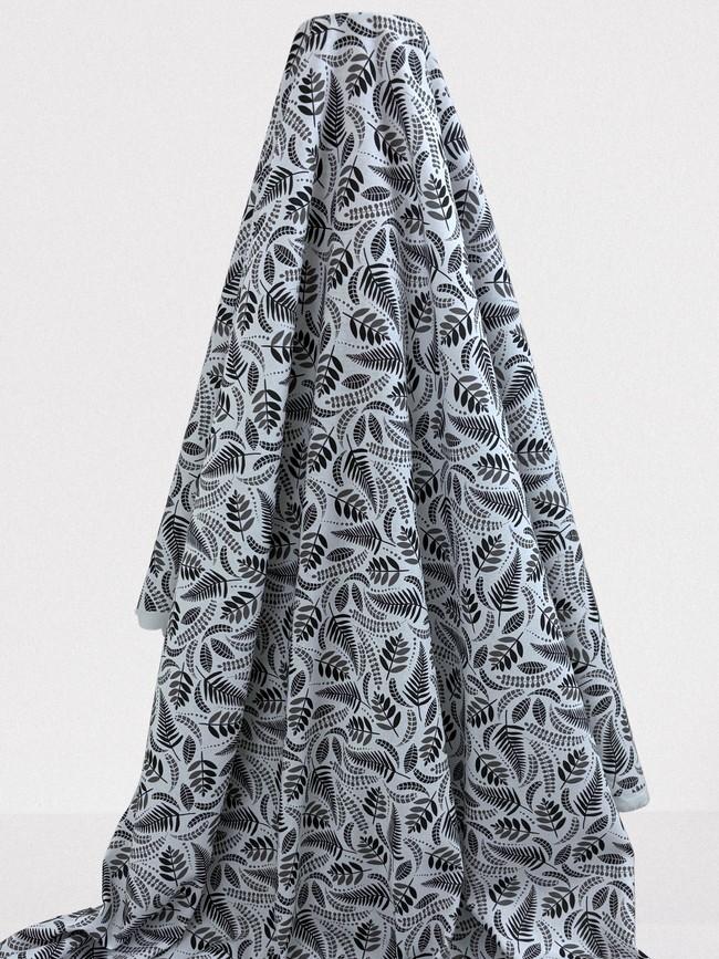 Fern & Palm Fronds on Mute Premium Cotton