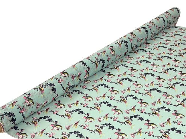 Hummingbird on Aqua Chiffon