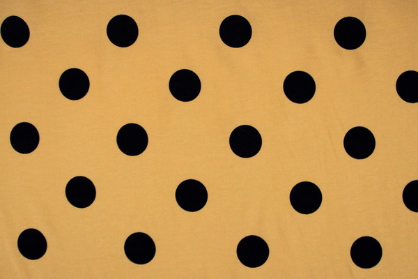 Black Spots on Amber Printed Polyester 