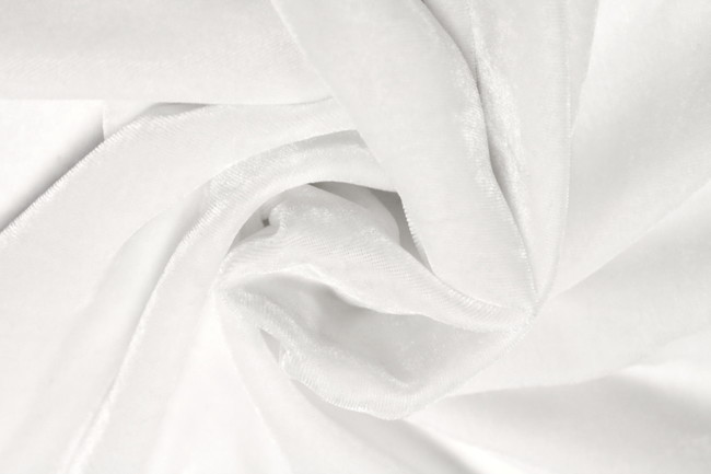  White Plush Stretch Velvet