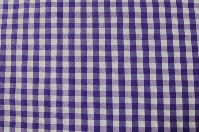 Purple & White Gingham Polyester