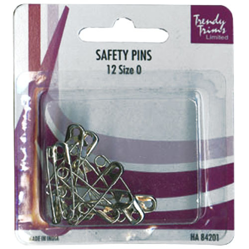 Safety Pins x 45 Assorted Nickel