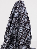 Greys on Black Pacific Island Cotton Dobby