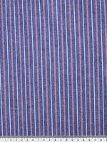 Red & White Pinstripes on Chambray Blue Linen Cotton Shirting