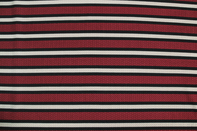 Maroon, Beige & Black Stripe Embossed Knit