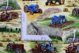 Country Farmers Tractors Premium Printed Cotton