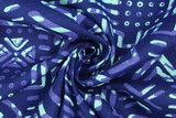 Blue, Purple & Aqua Pasifika Printed Dobby
