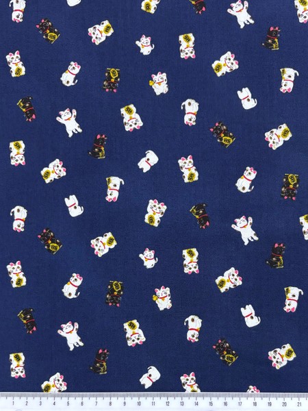 Waving Kitty Premium Japanese Cotton