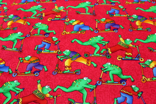 Scooter Frogs Printed Cotton