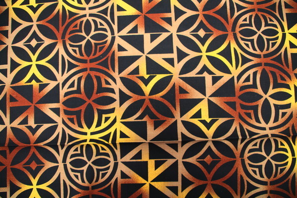 Black on Brown, Fawn & Gold Island Inspired Printed Dobby Cotton