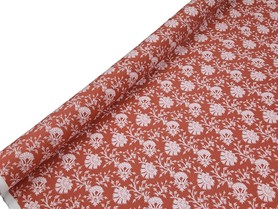 * SPECIAL * Cornflowers on Terracotta Crinkle Rayon