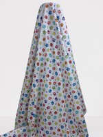 Paw Prints on White Printed Cotton