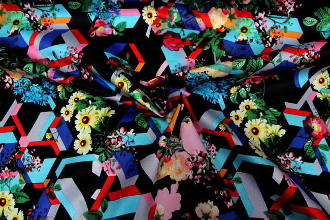 Geometric Garden Stretch Cotton