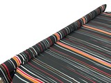Slashes & Stripes on Black Light-Weight Polyester Crepe